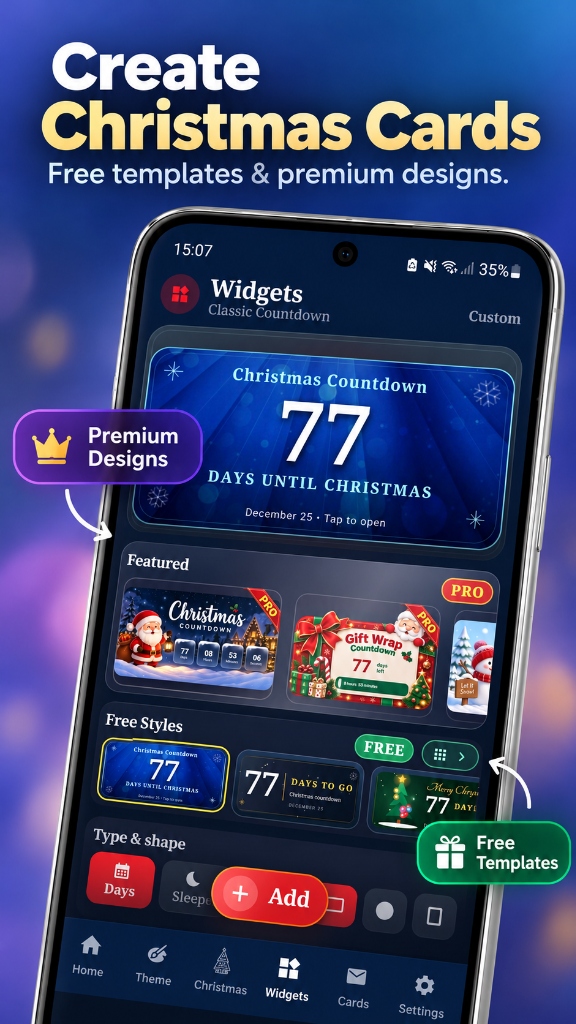 Create Christmas Cards Templates Screen